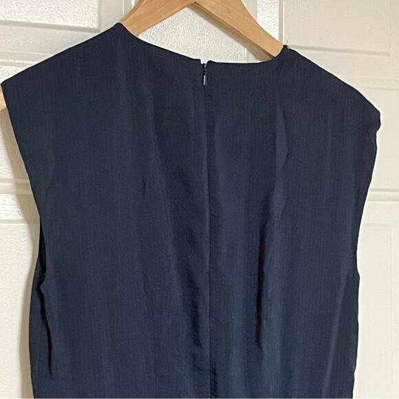 Frame Linen Blue Asymmetrical Tiered Cocktail Dress small has flaw - Picture 10 of 16